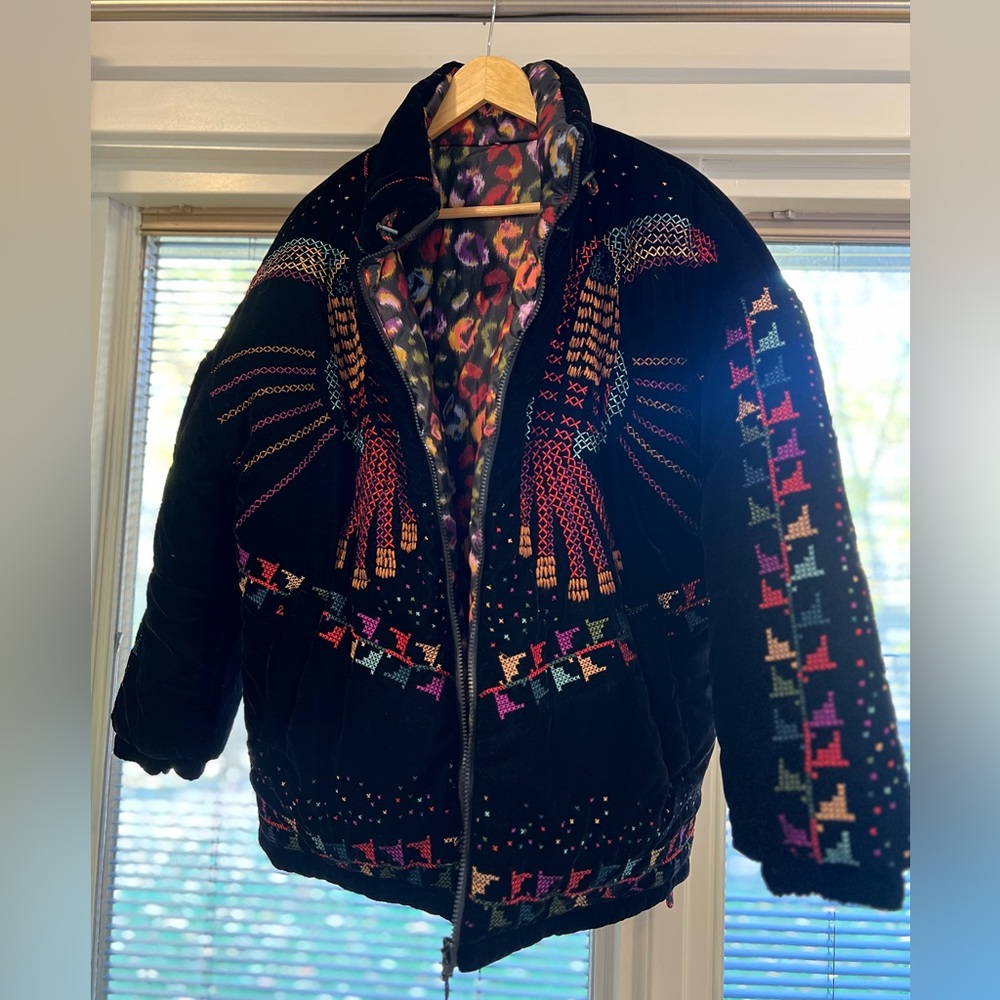 Farm Rio Reversible Embroidered Puffer Jacket- worn a few times.